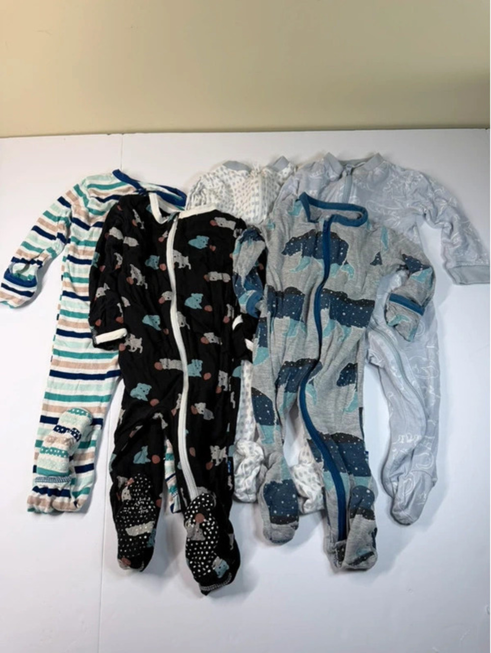 Baby Size 6-9M Bamboo Footed Sleeper Pajamas Lot of 5